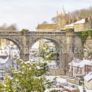 Yorkshire Christmas card featuring Knaresborough Viaduct in the Snow