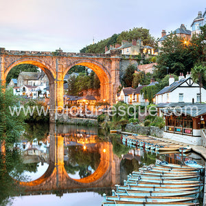 Knaresborough Rowing Boats at Sunset blank greetings card by Charlotte Gale Photography