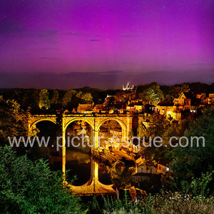 'Viaduct Aurora' Knaresborough Blank Square Greetings Card