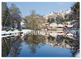 Knaresborough Viaduct Reflections Christmas Card by Charlotte Gale