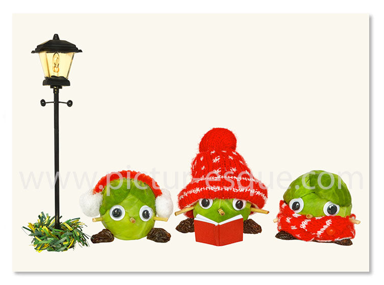 Carol Singer Sprouts Christmas Card by Charlotte Gale