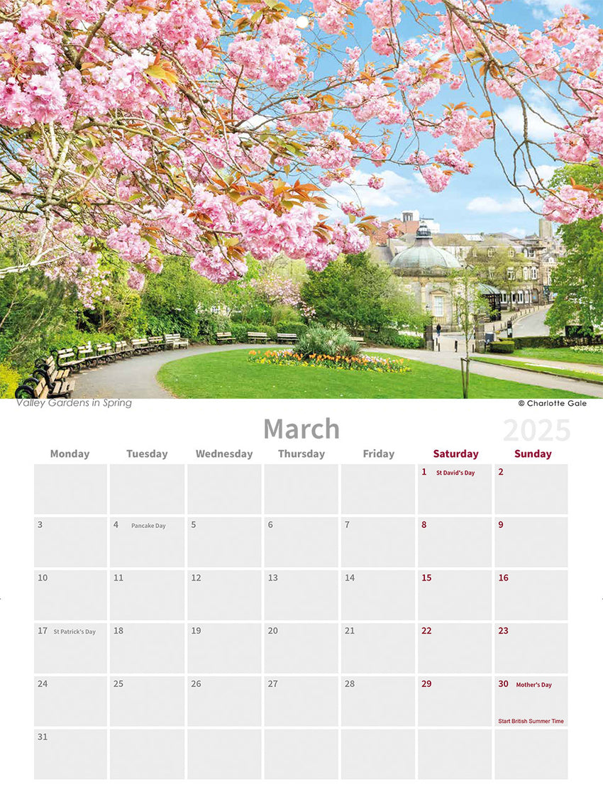 Harrogate 2025 Wall Calendar by Charlotte Gale Photography