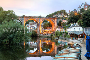 Knaresborough Rowing Boats Sunset Canvas by Charlotte Gale