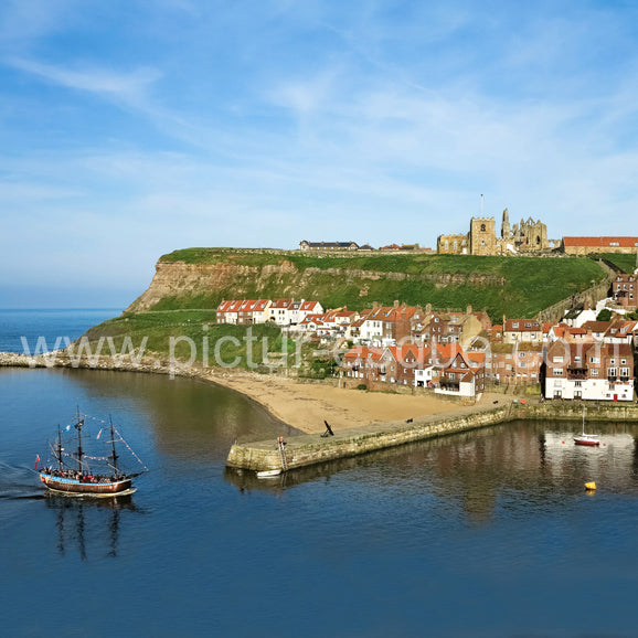 Whitby Replica Endeavour Blank Square Greetings Card