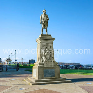 Captain Cook Monument Whitby North Yorkshire single greetings card