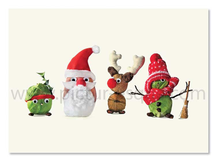 Too Many Sprouts Christmas Card by Charlotte Gale