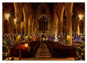 Christmas Tree Festival Religious Christmas Card by Charlotte Gale