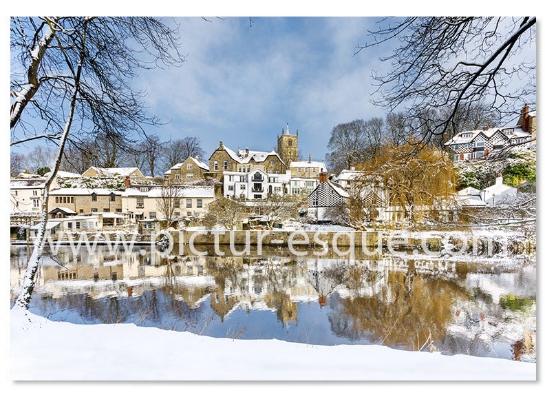 Knaresborough Waterside in the Snow Christmas Card