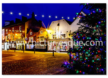 Knaresborough Market Place Christmas Lights Christmas Card