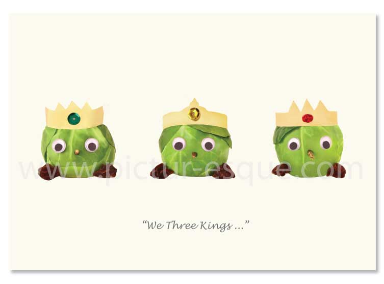 We Three Kings sprout Christmas cards
