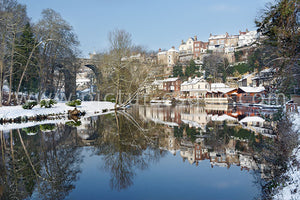 Knaresborough Viaduct Winter Reflections Canvas by Charlotte Gale